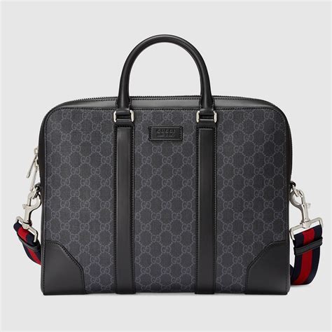 gucci gucci gg supreme web briefcase black grey blue red|Gucci Messenger GG Supreme Black/Grey .